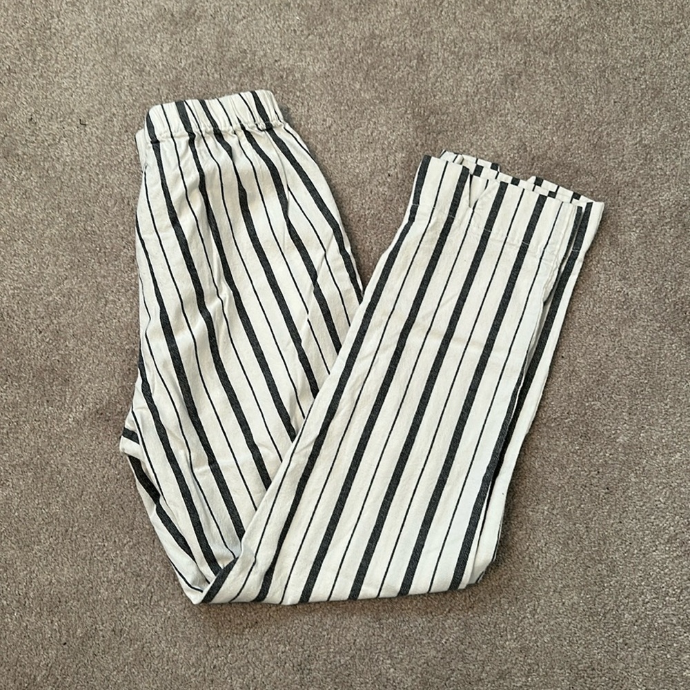 John Galt Blue & White Striped Summer Pants